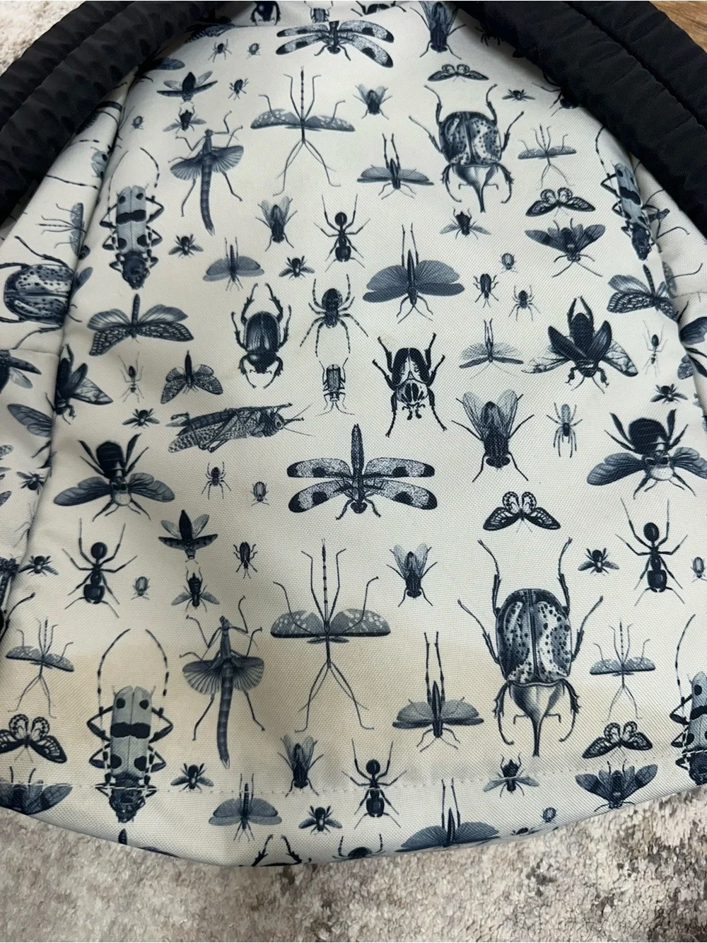 Eastpak White Backpack with Black Insect Print